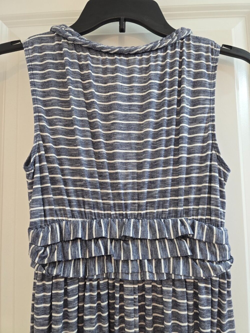 Max Studio Striped Braided Empire Maxi Dress - Navy & White - NWT - Picture 4 of 8